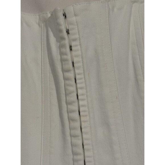 Alice + Olivia Women's White Chels Corset Denim Jumpsuit Size 25 - Picture 3 of 6